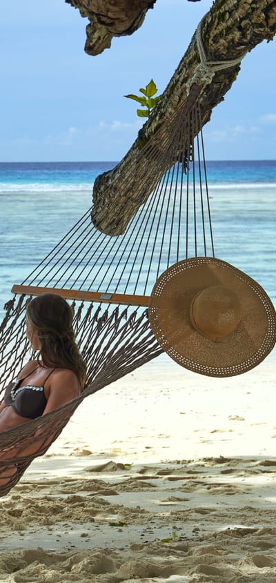 Seychellerne Silhouette Island Hilton Labriz Familie Paa Stranden