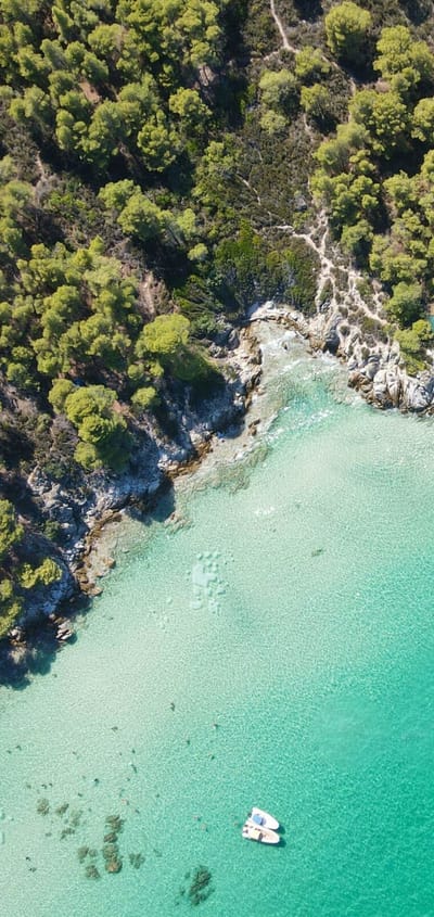 view from above the majestic beach kavourotrypes located sithonia halkidiki greece dimitris kiriakakis unsplash scaled