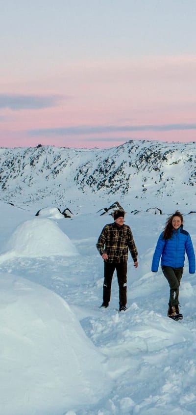 Grønland Iglo Lodge llulissat, Diskobugten Vinter, Snelandskab, Igloer
