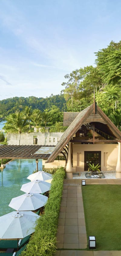 Malaysia Borneo gaya island overview pool scaled resort