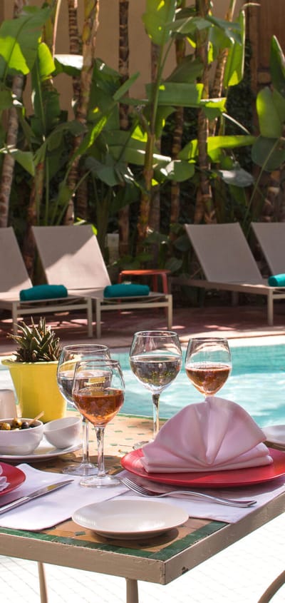 Marokko Marrakech Les Jardin Dela Medina Restaurant Pool