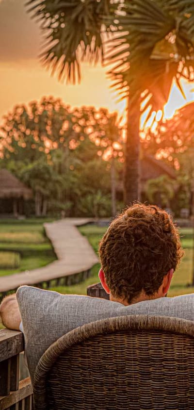 Cambodia, Siem Reap, Zannier Hotels Phum Baitang, View from main bar
