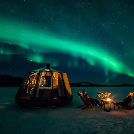 Finland, Finske Lapland Nangu Wilderness Hotel, Aurora Log Cabin, Nat