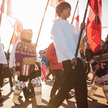 Gr&oslash;nland nuuk nationaldag optog