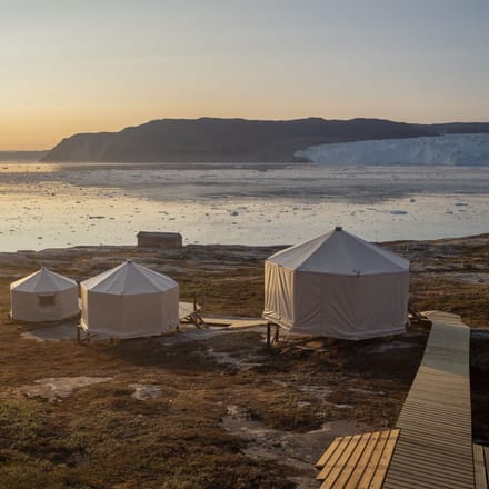 Grønland Ilulissat glacier eqiny scaled lodge
