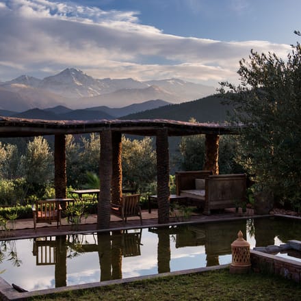 Marokko Atlas Bab Ourika Terrasse View