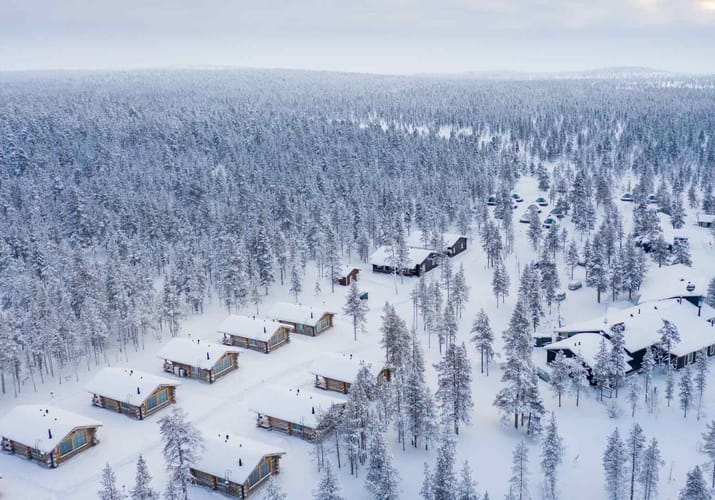 Finland, Finske Lapland, Moutka Wilderness Hotel, View From Top, Snelandskab