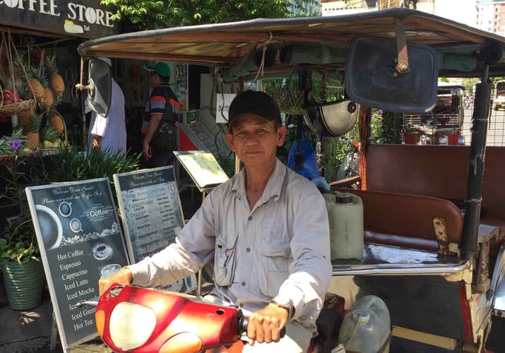 Cambodia, Phnom Penh, Udflugt Phnom Penh, Tuk Tuk, Chauff&oslash;r