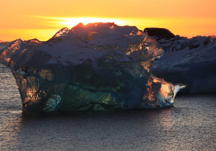 crystal iceberg nuuk sunset. photo klaus eskildsen greenland scaled