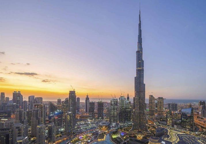dubai burj khalifa luftfoto