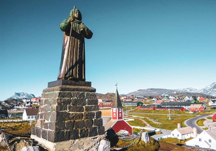 Gr&oslash;nland nuuk statue hans ege