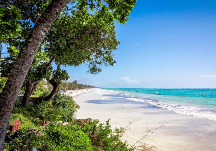 Udsigt over Diani Beach i Kenya