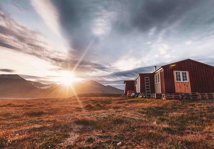 Hytte ved Longyearbyen på Svalbard