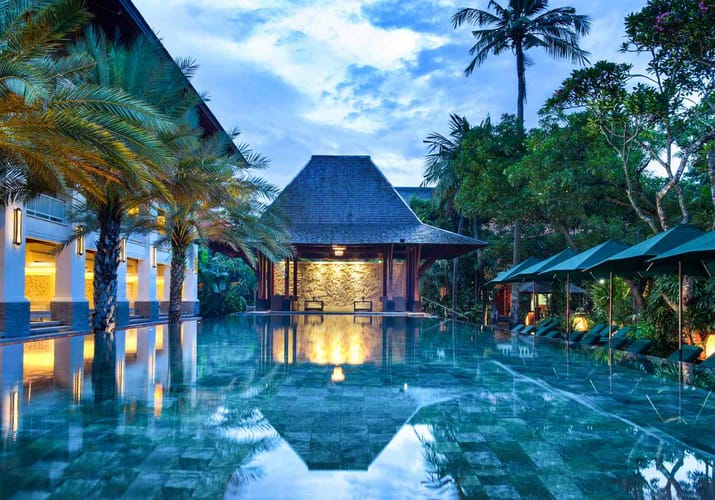 Indonesien Bali Sanur Puri Santrian, Pool Area, Pool Område