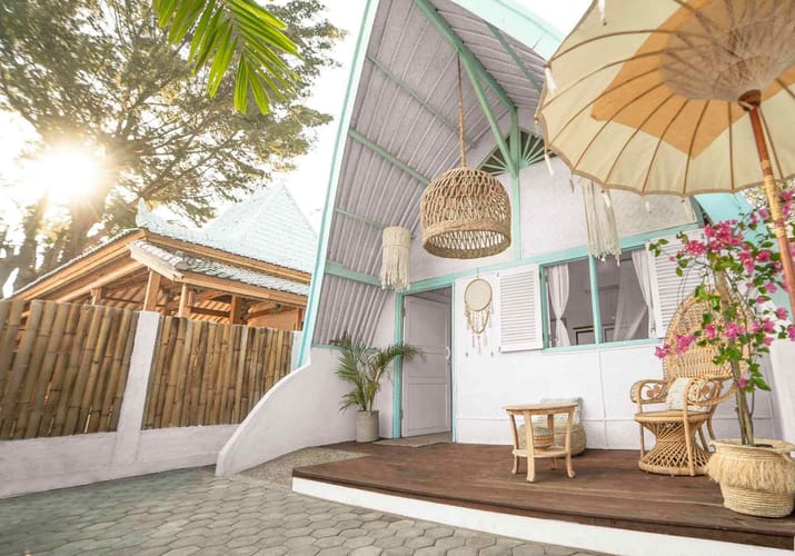 Indonesien gili air 7seas cottage cottage udefra