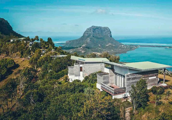 Rejser til Mauritius, Chalets Chamarel, Udsigt til Le Morne halvøen
