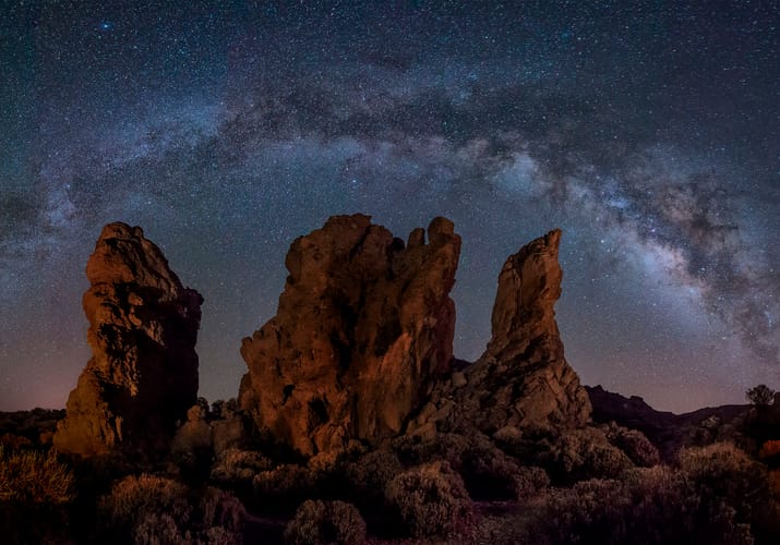 Tenerife Teide M&aelig;lkevejen Over Vulkansten