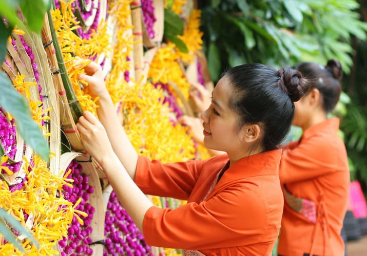 Thailand, Chiang Mai, Tamarind Village, Flowers