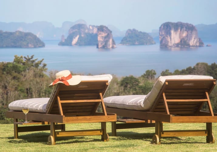 Thailand, Koh Yao Noi, 9 Hornbills Tented Camp, Solsenge Udsigt