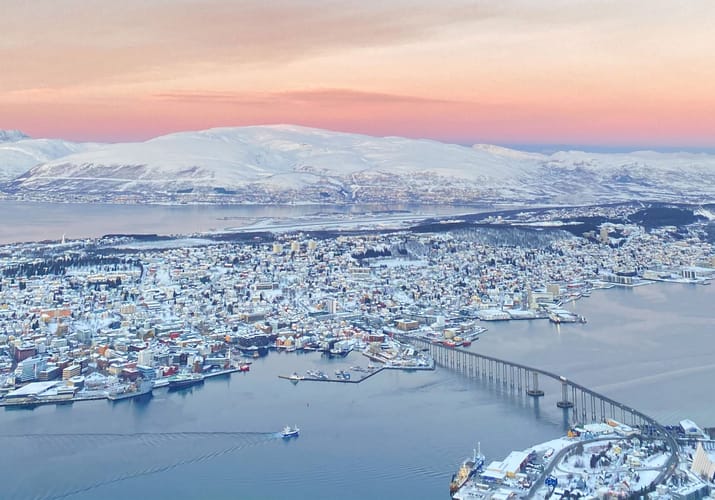 Norge Tromsoe Fjellheisen Udsigt Over Tromsoe Norwegian Travel