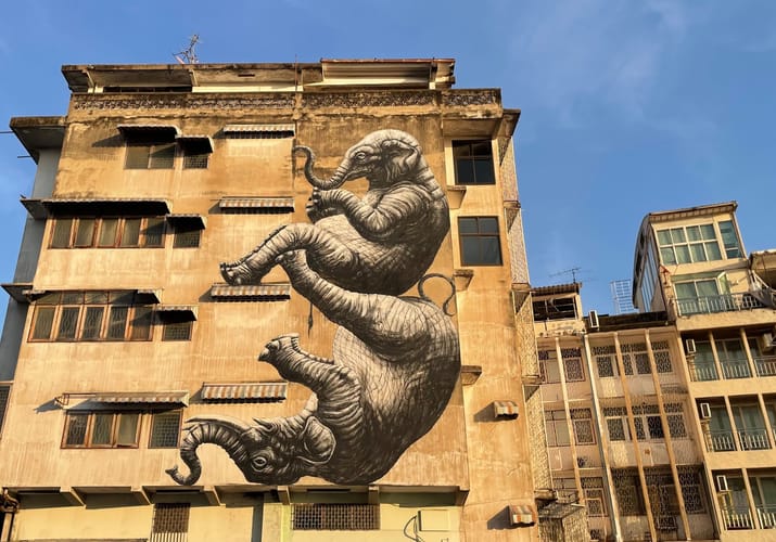 Streetart i Talat Noi kvarteret i Bangkok
