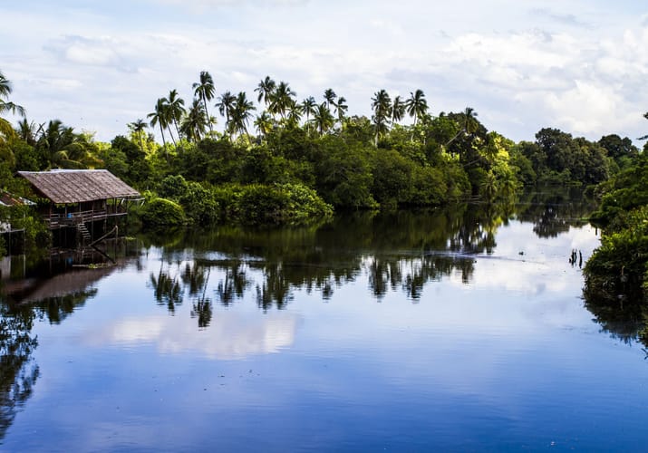 Indonesien Borneo flod