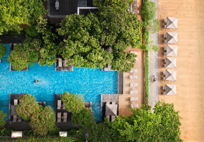 Indonesien sanur maya sanur aerial pool scaled resort