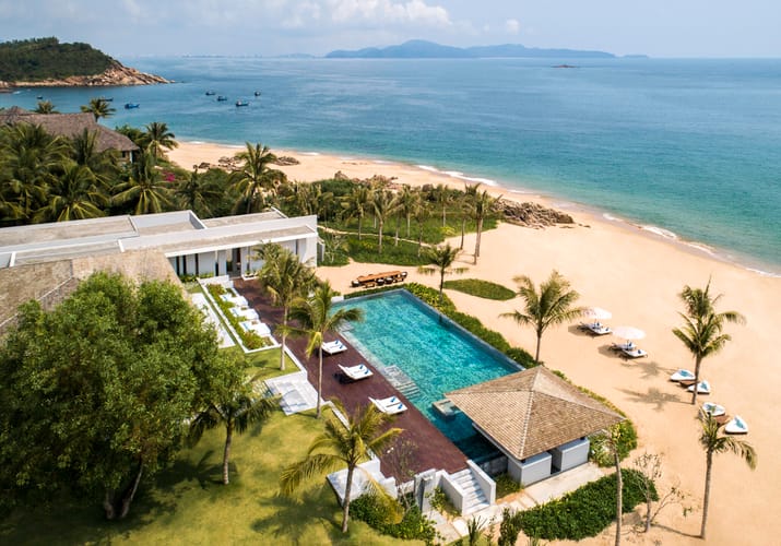 Vietnam quy nhon anantara villas pool aerial scaled