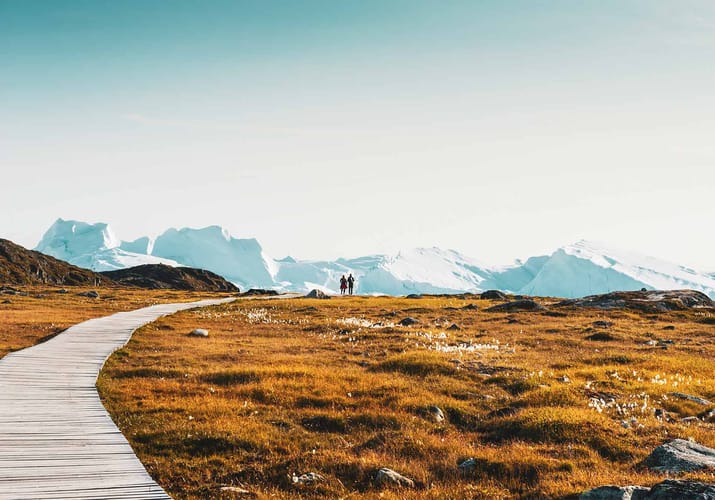 Grønland, Isbjerge, Ilulissat, Diskobugten, Sermermiut, Gangbro, Seværdighed, Udflugt
