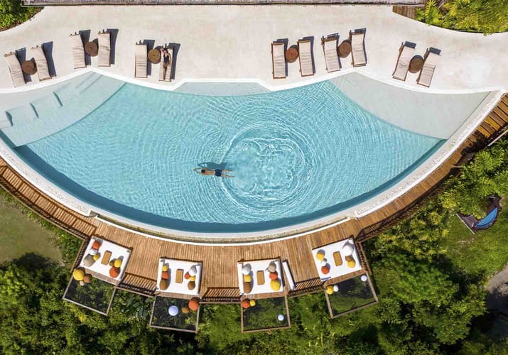 Thailand, Koh Yao Noi, Six Senses Yao Noi, Pool Fra Oven