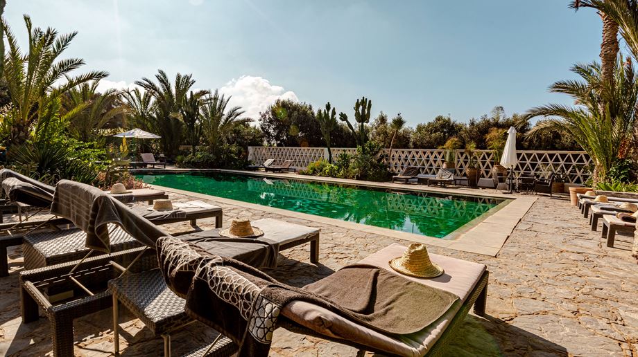Marokko Agadir Villablanche Pool Sunchairs