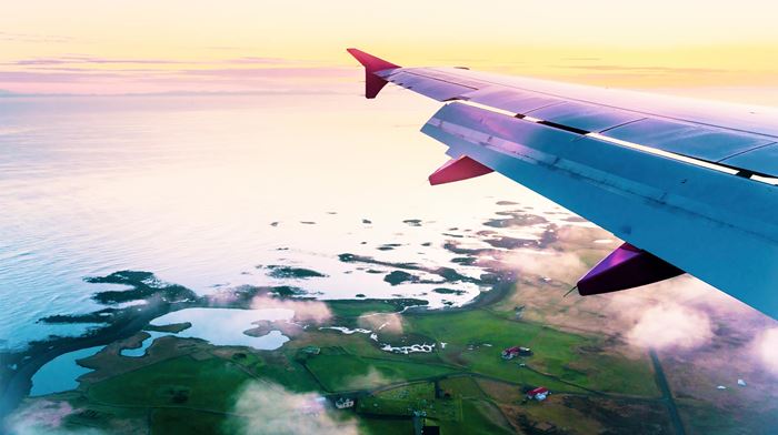 Island Udsigt Over Island Fra Fly Flyvinge